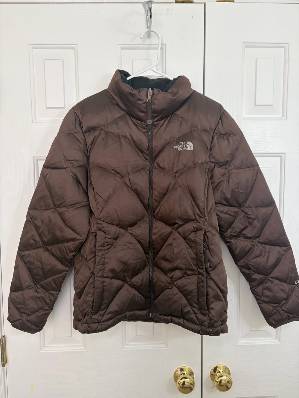 The North Face 550 Chocolate Brown Down Insulated Puffer Jacket Coat Large